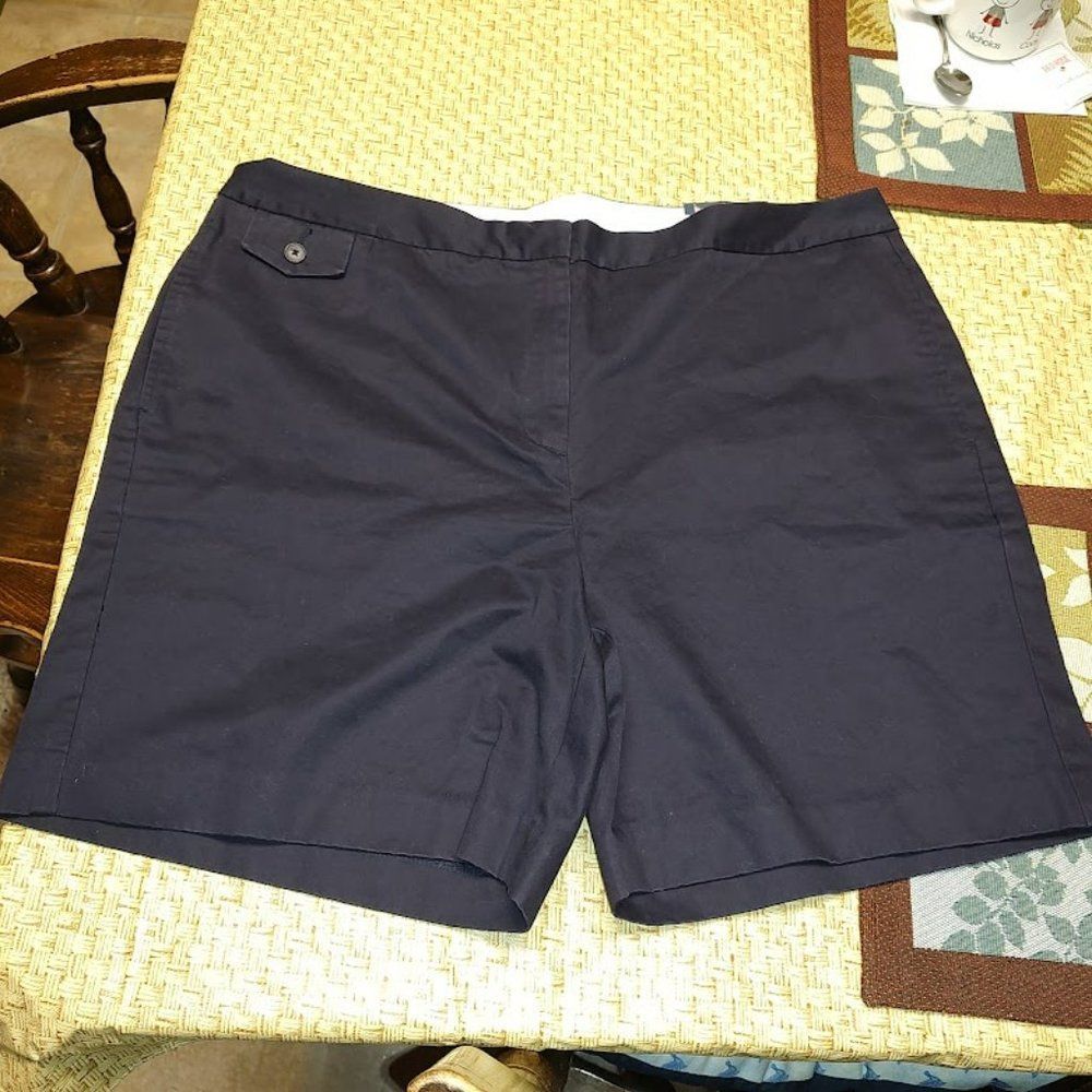 New Lands' End Navy Blue Shorts Size Women's 18